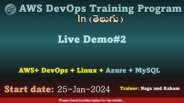 Live demo#2 | AWS DevOps 25-Jan-2024 batch | Cloud Computing In Telugu | Amazon Web Services
