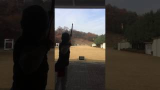 archery target hit at 145 meters away with Korean bow