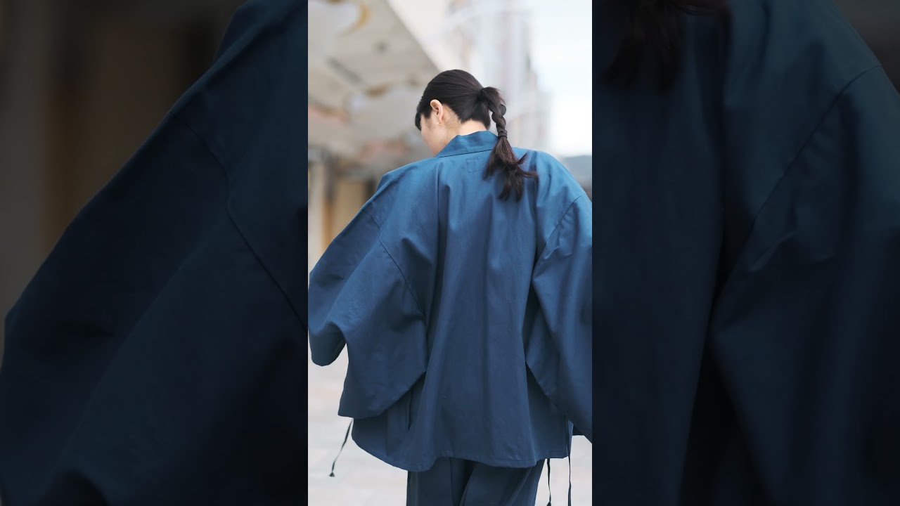 sou sou ソウソウインディゴデニム角袖風靡