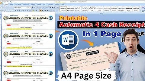 How to Make Money Receipt Bill Design In Ms word Hindi Tutorial/ Cash Memo