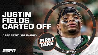 Download Lagu BREAKING: Justin Fields carted off practice field and limping with apparent leg injury | First Take MP3 Download Lagu BREAKING: Justin Fields carted off practice field and limping with apparent leg injury | First Take MP3