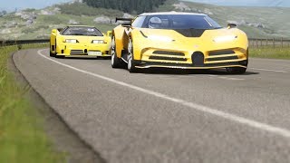 Bugatti Centodieci vs Bugatti EB110 SS at Higlands