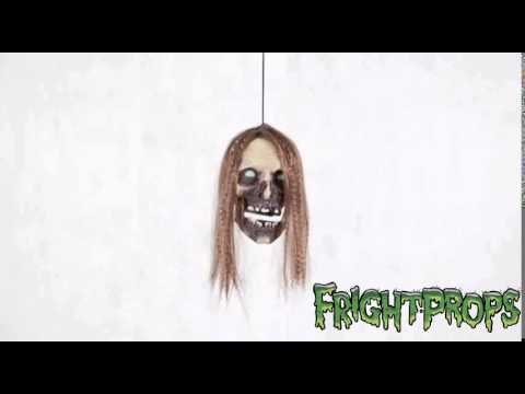 Undead Cathy Hanging Head Animated Halloween Prop