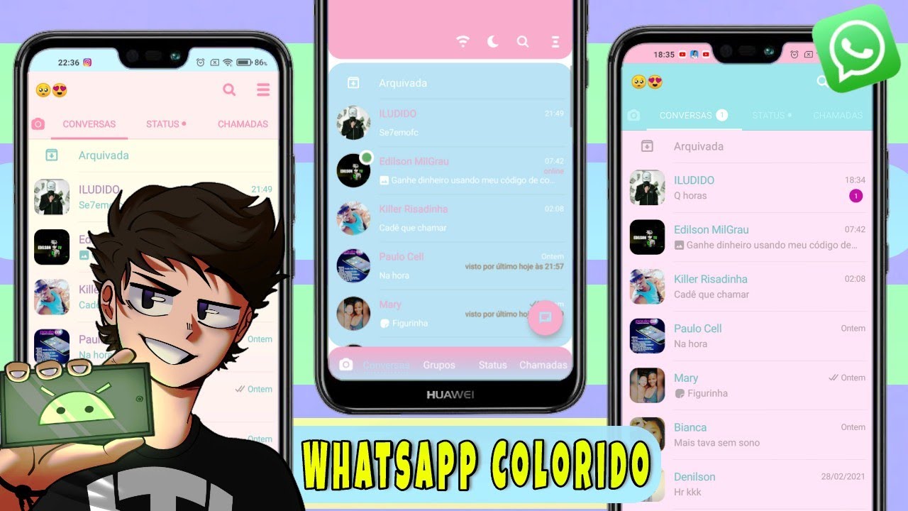 Novo! WHATSAPP Colorido No Android 2021