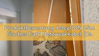 Produktbewertung deleyCON 15m Flaches Cat7 Netzwerkkabel (Cat 7 mit 10 Gbit/s) Gigabit LAN - RJ45 Et