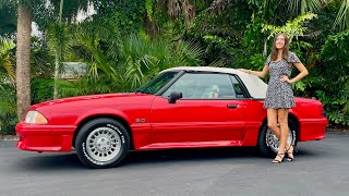 1990 Ford Mustang GT Convertible - 5 Speed Manual, 5L V8, Bright Red Exterior &amp; White Interior