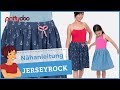 Jerseyrock nähen mit Kräuselung, Gummibund + Flatlocksaum - für Groß und Klein