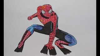 Cara Menggambar dan Mewarnai Spiderman Siap Beraksi Cara Menggambar dan Mewarnai Spiderman Siap Beraksi