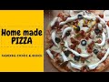 Homemade chicken tikka pizza 