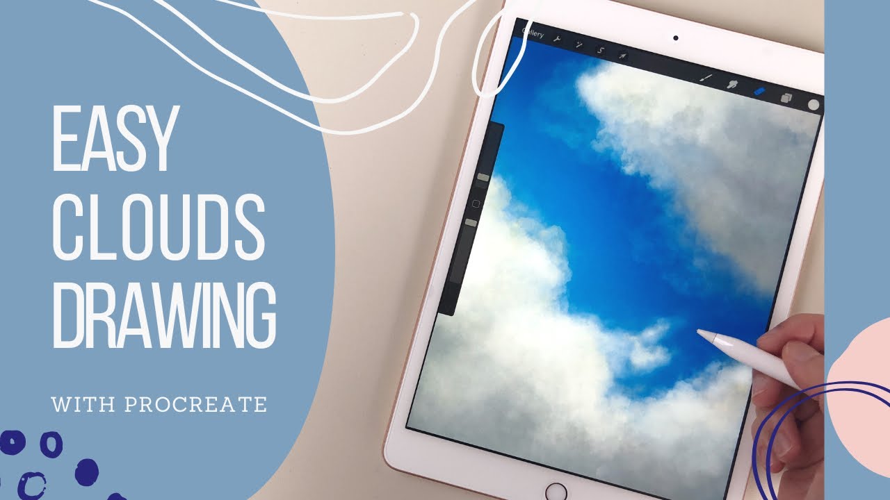 Easy procreate clouds drawing in minutes - YouTube