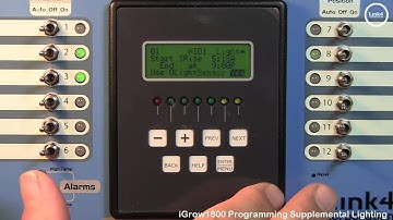 iGrow1800 Programming Supplemental Lighting