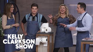Adam Devine And Amy Brenneman Test Out A Pizza Fanny Pack And Other Unnecessary Inventions