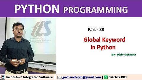 Part - 38: Global Keyword in Python | Hindi Language,