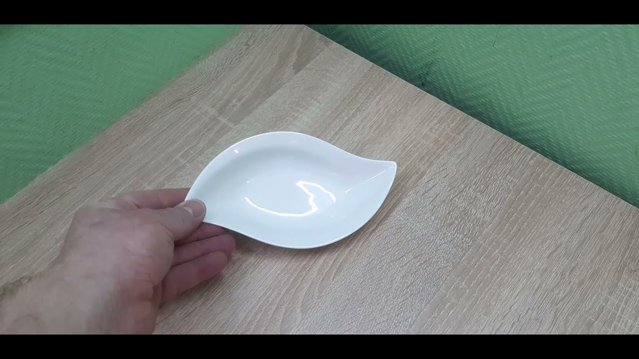 Салатник-лист «KunstWerk» белый фарфоровый 200 мл арт 10234