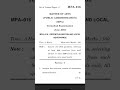 MPA-16 Decentralization and Local Governance (IGNOU question paper of 2024) #exam #ignou #sociology