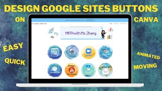 How to Design Animated Google Sites Buttons and Banners on Canva | Add Buttons / Banner | Link Pages