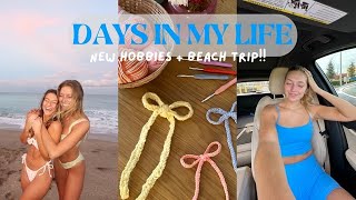 VLOG: roadtrip to the beach, crochet night, & healthy hair routine!!!