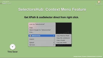 #SelectorsHub: Context Menu Feature