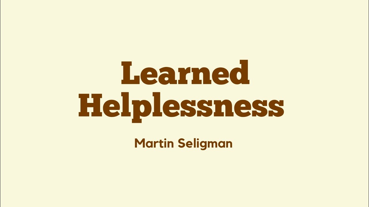 Learned Helplessness. Martin Seligman YouTube