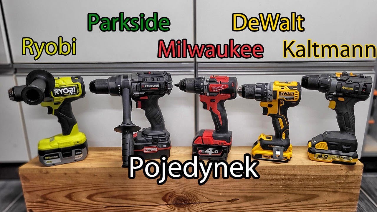 DeWalt vs Parkside vs Milwaukee vs Ryobi vs Kaltmann - Porównanie Wkrętarek  - YouTube