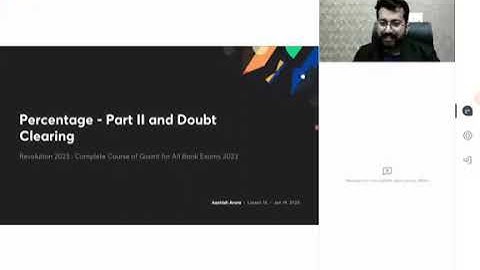 Lecture-16 Percentage Part-2 (Ashish Arora Revolution Batch for all banking exam)