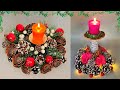 2 Easy Christmas Candle Centerpiece Ideas! Decoratiuni de Craciun cu lumanare si conuri de brad!