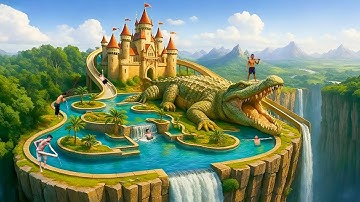 Unbelievable! 365 Days Build Swimming Pool Water Slide Crocodile Around The Secret Underground House