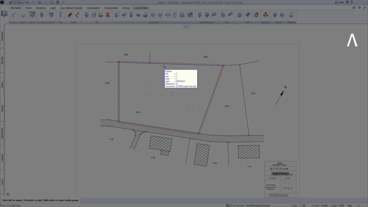 Allplan 2020 - Quickstart Lesson - Importing a site plan - YouTube