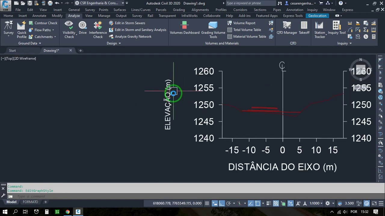 Medição -  Seções e cálculo de volume  usando critério - AutoCAD Civil 3D 2020