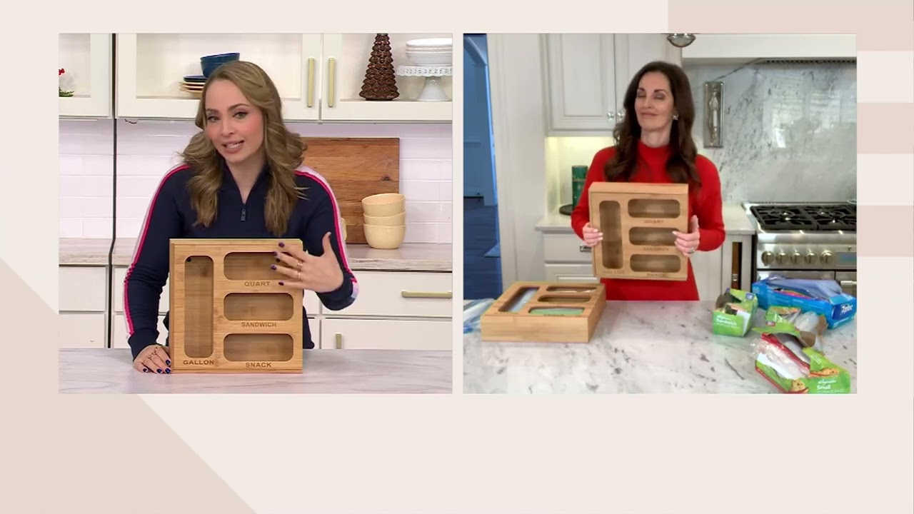 Cella Bamboo Zip Top Food Storage Bag Organizer on QVC
