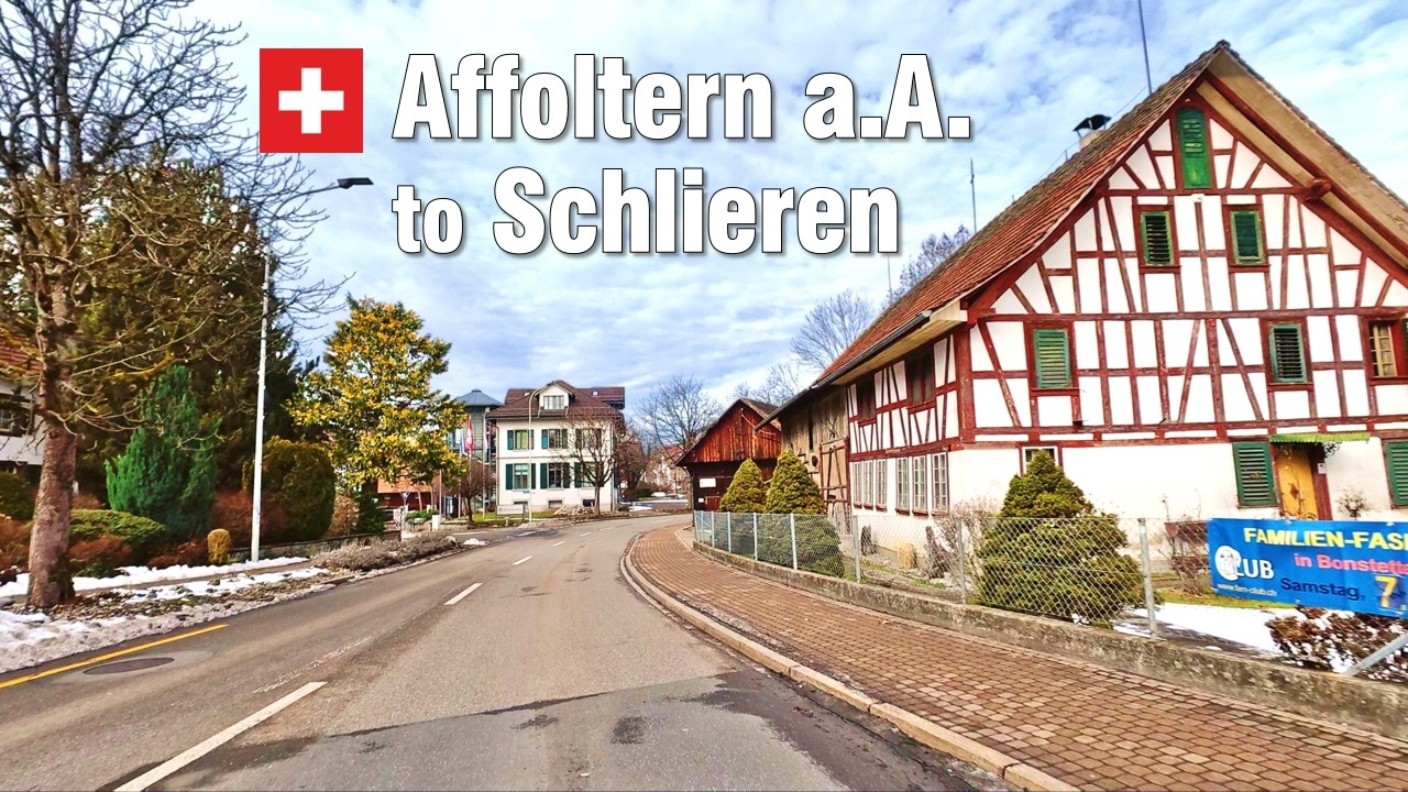 Winter Drive in Zurich Southwest • Affoltern a.A. to Schlieren • Driving in Switzerland 🇨🇭 [4K]