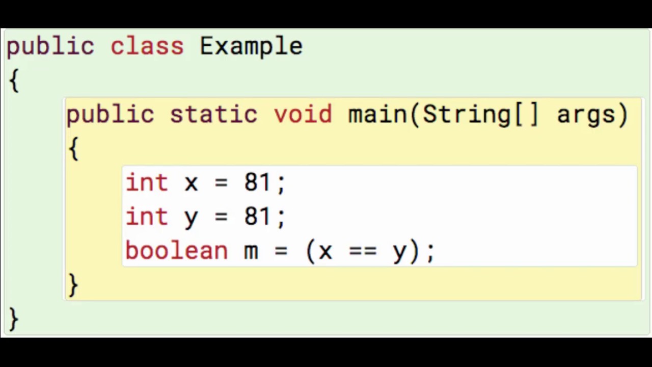 Java Booleans 4: Equal-Equal with ints (result is true) - YouTube