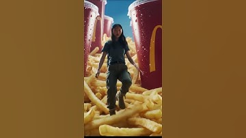 Tiny Explorer Climbs Giant McDonald