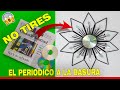 ✅ADORNO DECORATIVO CON ✂️ PAPEL PERIODICO 📰 - IDEAS MANUALIDADES CON RECICLAJE (DECORACION DE CASA)