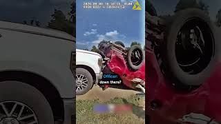 Driver Flees Police and Flips Dodge Challenger #bodycam #police #cops