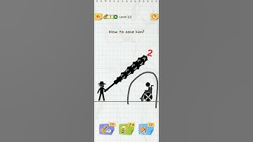 Draw 2 Save Level 23 How to save him Stickman Puzzle Brain Train Gameplay Short Video #3k #draw2save