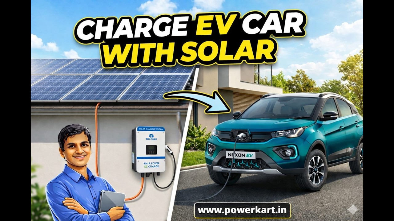 Charged My Nexon EV for FREE Using Solar (Part 1)#NexonEV #SolarCharging #EVIndia