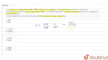 A uniform magnetic filed `B` exists in a region. An electron is given velocity perpendicular to