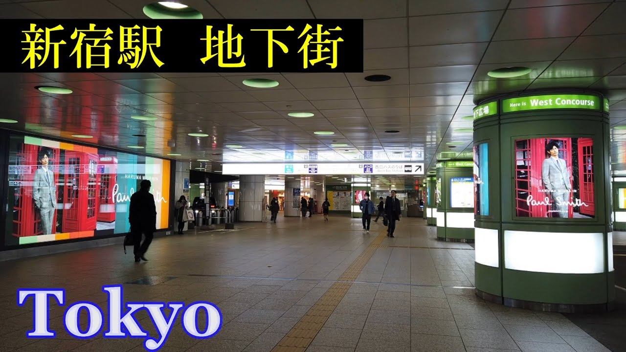 新宿駅　Tokyo Night Walking ✨ Shinjuku Station　Underground Mall　　Japan🎧HQ Binaural　地下街　（新宿区・渋谷区）睡眠用・東京散歩