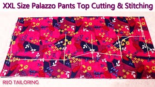 XXL size palazzo pants top cutting and stitching in tamil | xxl size top cutting and stitching tamil