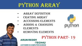 PYTHON PART 19 - PYTHON ARRAY