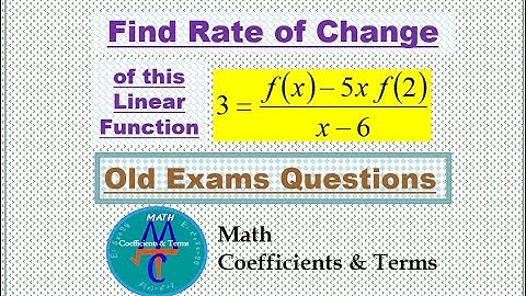 Find equation of a Linear Function (Old Exams Questions)