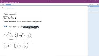 Factor completely 4x^3 - 8x^2 - x + 2