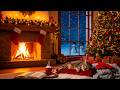 Cozy Cabin Christmas Fireplace 🎄 Relaxing Holiday Jazz &amp; Warm Fire Ambience for Sleep