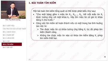 Bài toán tìm kiếm - Cấu Trúc Dữ Liệu Và Giải Thuật (ThS Thạc Bình Cường) #42 | E-Learning