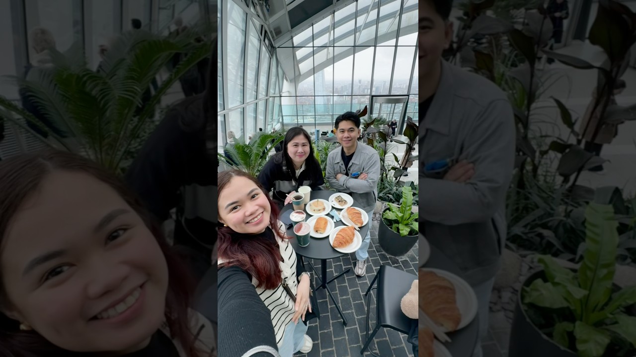 Sunrise at Sky Garden (minus the sunrising part🌅😅) #shorts #fyp #uk #london #skygarden #breakfast