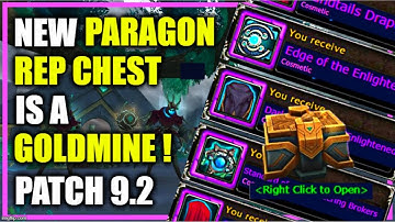 9.2: New Paragon Rep Chest is a GOLDMINE! Make gold w/ Enlightened Rep! WoW Shadowlands Goldmaking