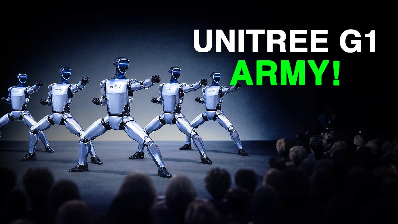 Новая армия роботов G1 из Китая двигается в ИДЕАЛЬНОМ строю, выглядя при этом пугающе по-человече...