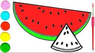 Bolalar Uchun Tarvuz rasm chizish/Drawing Watermelon for children/Рисование Арбуз для детей