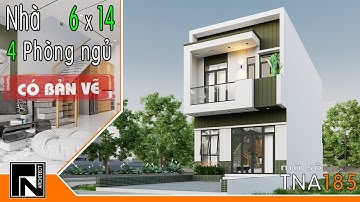 TNA185 - Mẫu nhà 2 tầng hiện đại 6x14 mét với 4 Phòng Ngủ